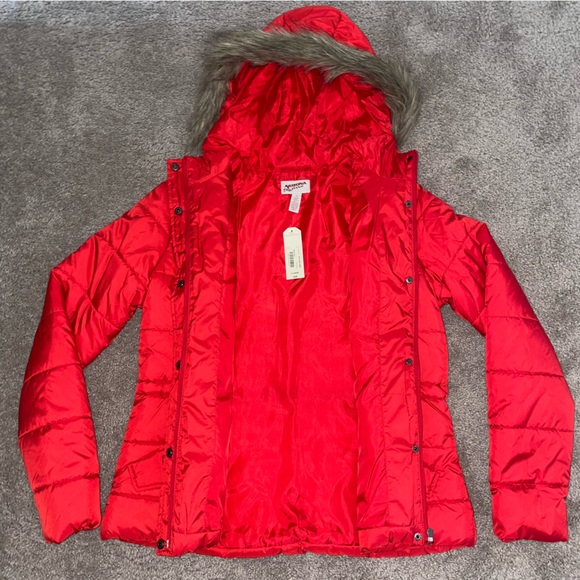 Arizona Jeans Puffer Coat Yellow & Red Duo XL - Picture 8 of 9